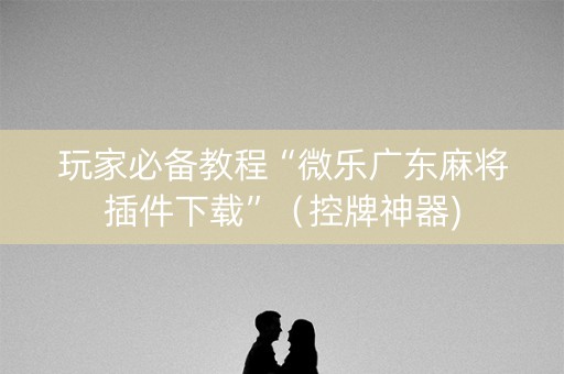 玩家必备教程“微乐广东麻将插件下载”（控牌神器)