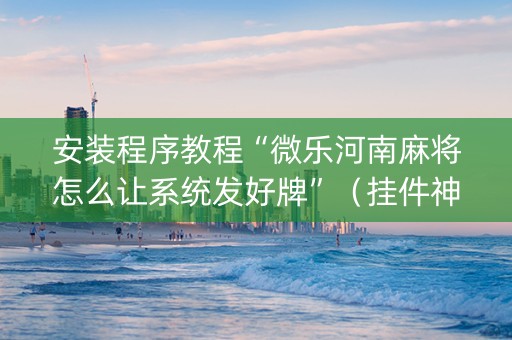 安装程序教程“微乐河南麻将怎么让系统发好牌”（挂件神器)