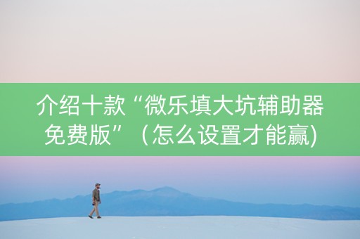 介绍十款“微乐填大坑辅助器免费版”（怎么设置才能赢)