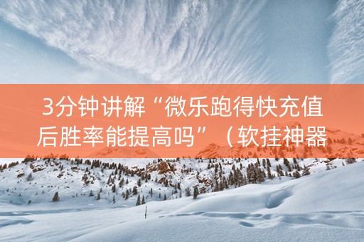 3分钟讲解“微乐跑得快充值后胜率能提高吗”（软挂神器)