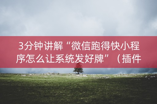 3分钟讲解“微信跑得快小程序怎么让系统发好牌”（插件开挂免费AI)