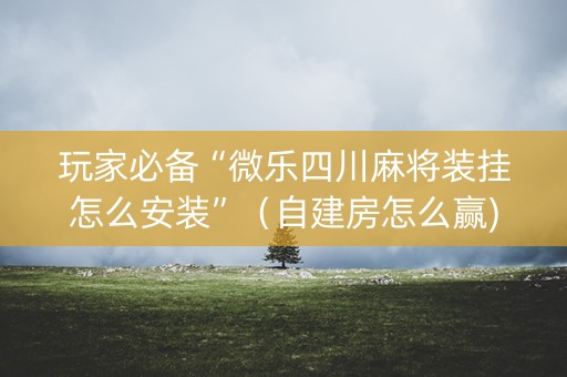 玩家必备“微乐四川麻将装挂怎么安装”（自建房怎么赢)