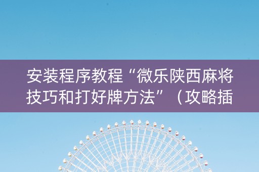 安装程序教程“微乐陕西麻将技巧和打好牌方法”（攻略插件)