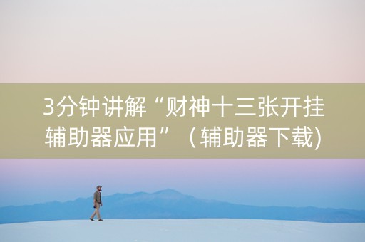 3分钟讲解“财神十三张开挂辅助器应用”（辅助器下载)