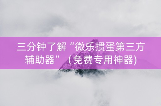 三分钟了解“微乐掼蛋第三方辅助器”（免费专用神器)