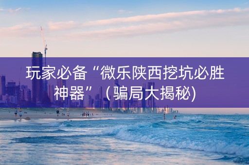 玩家必备“微乐陕西挖坑必胜神器”（骗局大揭秘)