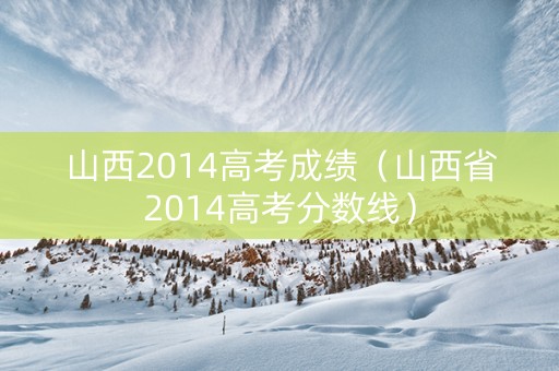 山西2014高考成绩（山西省2014高考分数线）