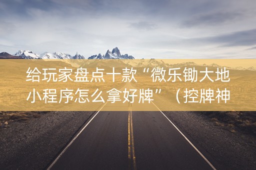 给玩家盘点十款“微乐锄大地小程序怎么拿好牌”（控牌神器)