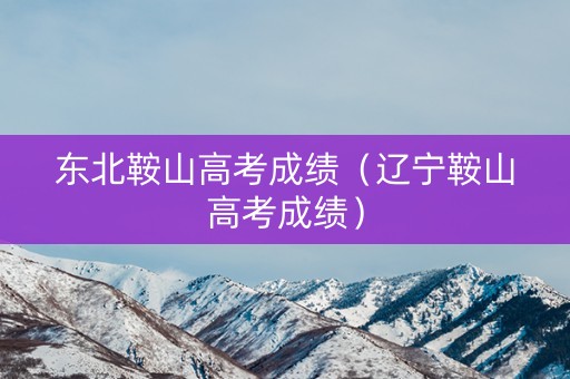 东北鞍山高考成绩（辽宁鞍山高考成绩）