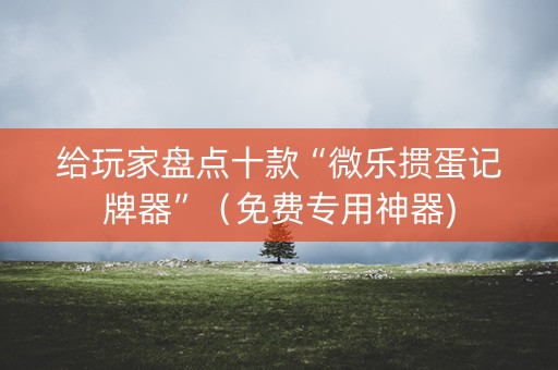 给玩家盘点十款“微乐掼蛋记牌器”（免费专用神器)