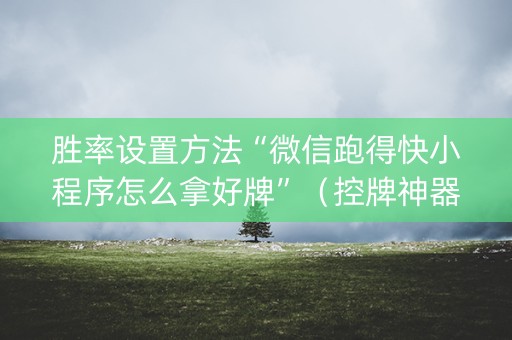 胜率设置方法“微信跑得快小程序怎么拿好牌”（控牌神器)