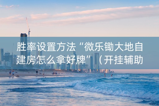 胜率设置方法“微乐锄大地自建房怎么拿好牌”（开挂辅助器脚本)