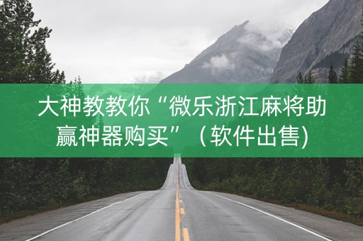 大神教教你“微乐浙江麻将助赢神器购买”（软件出售)