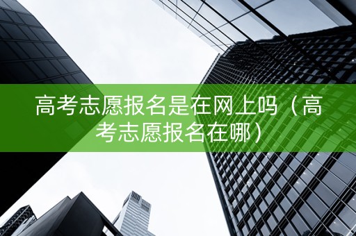 高考志愿报名是在网上吗（高考志愿报名在哪）