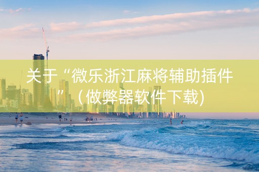 关于“微乐浙江麻将辅助插件”（做弊器软件下载)