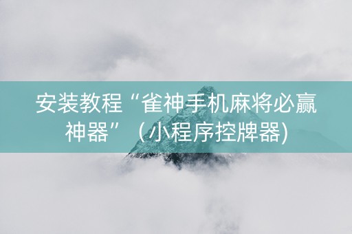 安装教程“雀神手机麻将必赢神器”（小程序控牌器)
