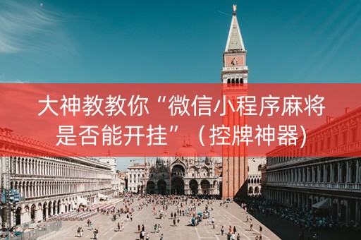 大神教教你“微信小程序麻将是否能开挂”（控牌神器)