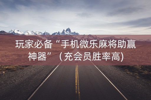 玩家必备“手机微乐麻将助赢神器”（充会员胜率高)