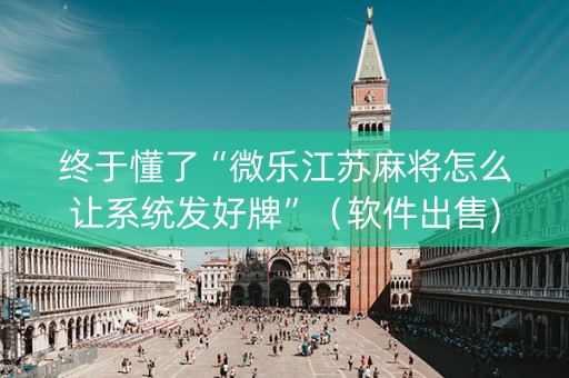 终于懂了“微乐江苏麻将怎么让系统发好牌”（软件出售)