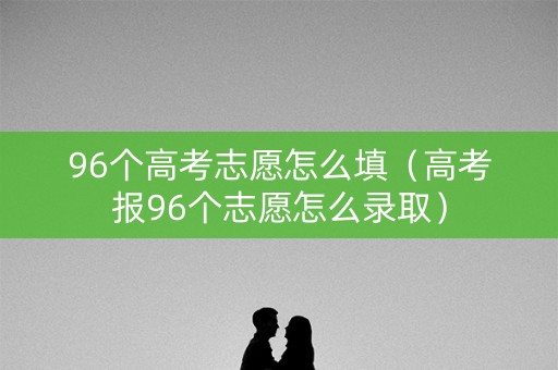 96个高考志愿怎么填（高考报96个志愿怎么录取）