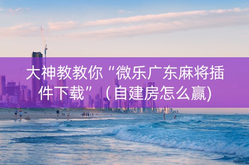 大神教教你“微乐广东麻将插件下载”（自建房怎么赢)