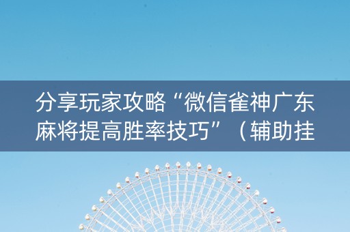 分享玩家攻略“微信雀神广东麻将提高胜率技巧”（辅助挂发牌规律)