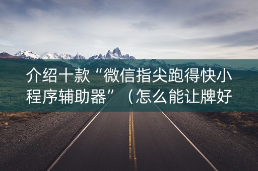 介绍十款“微信指尖跑得快小程序辅助器”（怎么能让牌好一点)