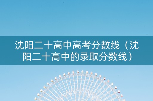 沈阳二十高中高考分数线（沈阳二十高中的录取分数线）