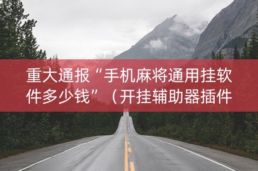 重大通报“手机麻将通用挂软件多少钱”（开挂辅助器插件)