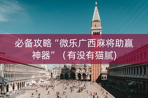 必备攻略“微乐广西麻将助赢神器”（有没有猫腻)