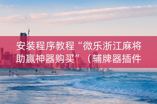 安装程序教程“微乐浙江麻将助赢神器购买”（辅牌器插件购买)