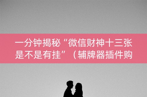 一分钟揭秘“微信财神十三张是不是有挂”（辅牌器插件购买)