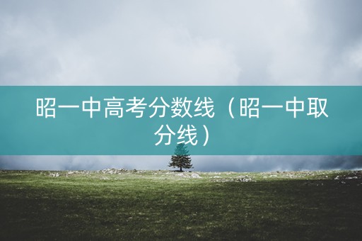 昭一中高考分数线（昭一中取分线）