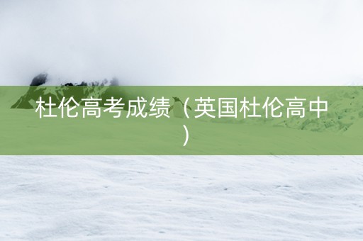 杜伦高考成绩（英国杜伦高中）