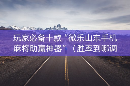 玩家必备十款“微乐山东手机麻将助赢神器”（胜率到哪调)