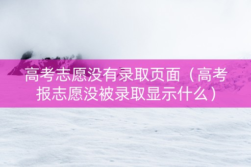高考志愿没有录取页面（高考报志愿没被录取显示什么）