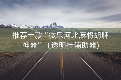 推荐十款“微乐河北麻将胡牌神器”（透明挂辅助器)