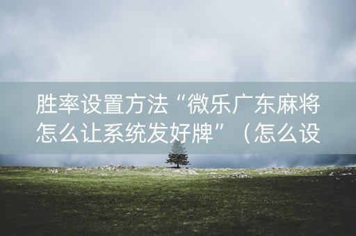 胜率设置方法“微乐广东麻将怎么让系统发好牌”（怎么设置才能赢)