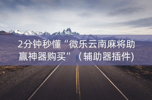 2分钟秒懂“微乐云南麻将助赢神器购买”（辅助器插件)