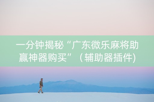 一分钟揭秘“广东微乐麻将助赢神器购买”（辅助器插件)