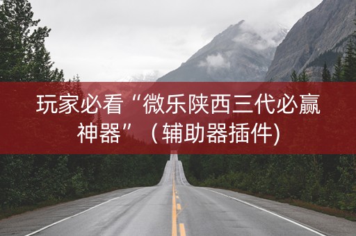玩家必看“微乐陕西三代必赢神器”（辅助器插件)