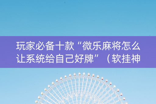 玩家必备十款“微乐麻将怎么让系统给自己好牌”（软挂神器)