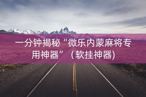 一分钟揭秘“微乐内蒙麻将专用神器”（软挂神器)