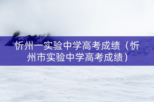 忻州一实验中学高考成绩（忻州市实验中学高考成绩）