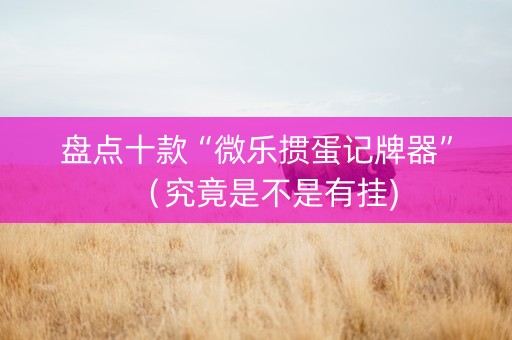 盘点十款“微乐掼蛋记牌器”（究竟是不是有挂)