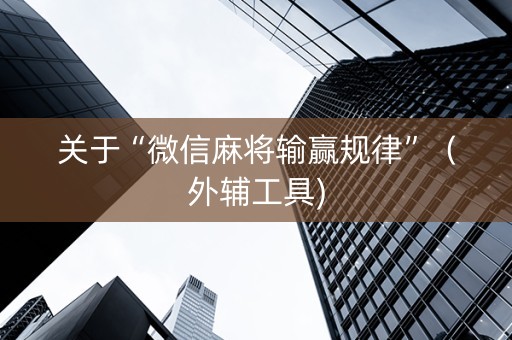 关于“微信麻将输赢规律”（外辅工具)