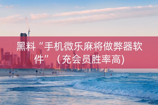 黑料“手机微乐麻将做弊器软件”（充会员胜率高)