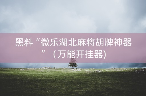 黑料“微乐湖北麻将胡牌神器”（万能开挂器)