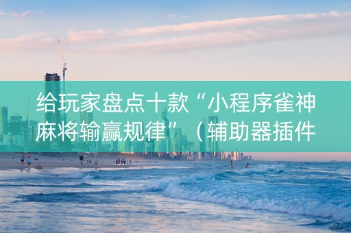 给玩家盘点十款“小程序雀神麻将输赢规律”（辅助器插件)