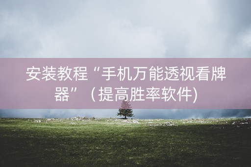 安装教程“手机万能透视看牌器”（提高胜率软件)
